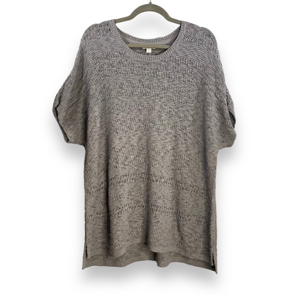 J. Jill Sweaters - NWT J. Jill Open Knit Short Sleeve High Low Sweater Size XL #96